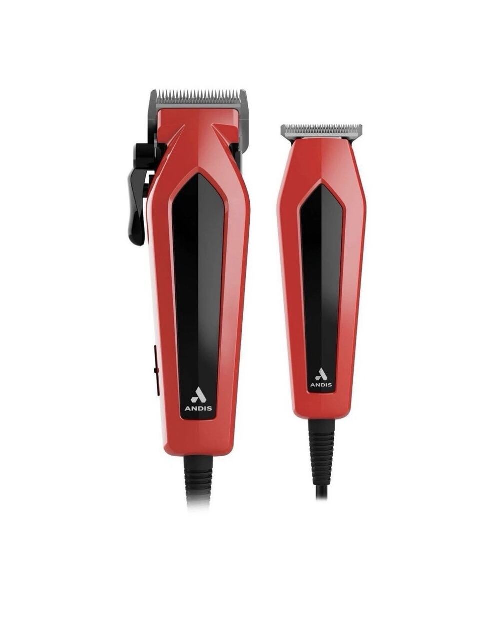 ANDIS ULTRA CLIPPER AND TRIMMER COMBO KIT - 15CT - BLACK/RED